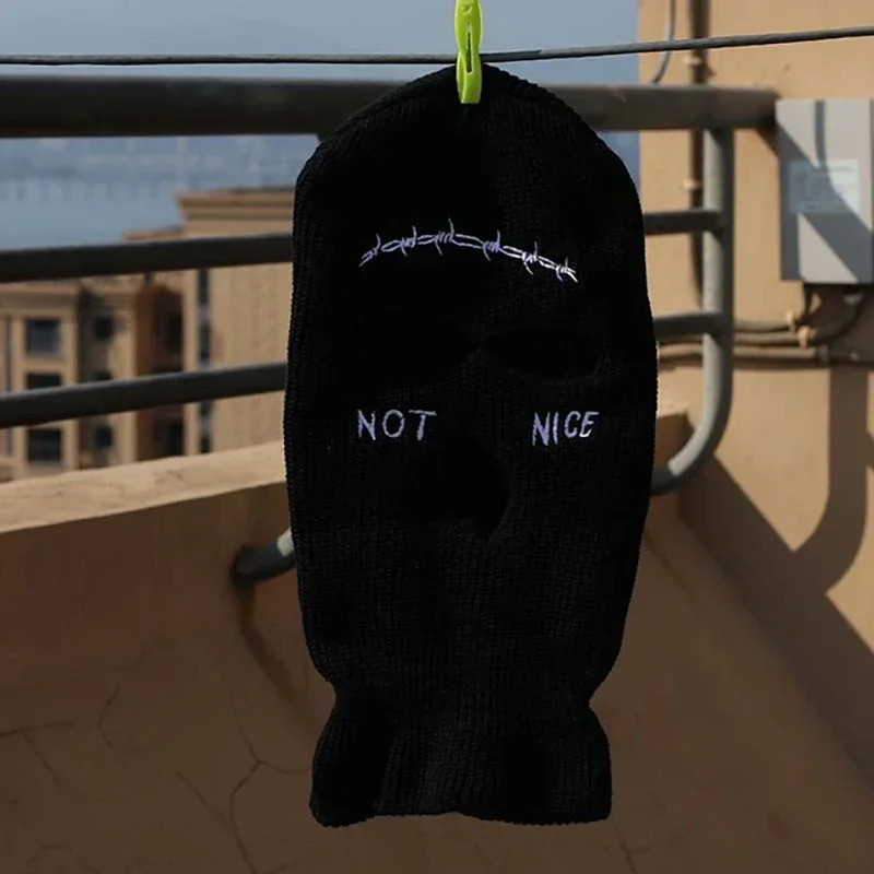Embroidery Balaclava 3 Hole Full Face Mask Army Tactical Mask Ski Winter Hat Halloween Party Balaclava Cycling Hedging Cap 251014