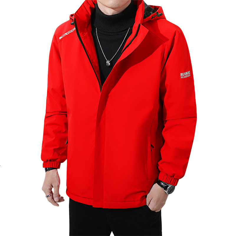 Cross-border Winter Windproof Jacket Men's Thick Detachable Designer Hoodie Jacket Tracksuit Men Polo Veste Coat Hood Workwear Jacket Fleece Line