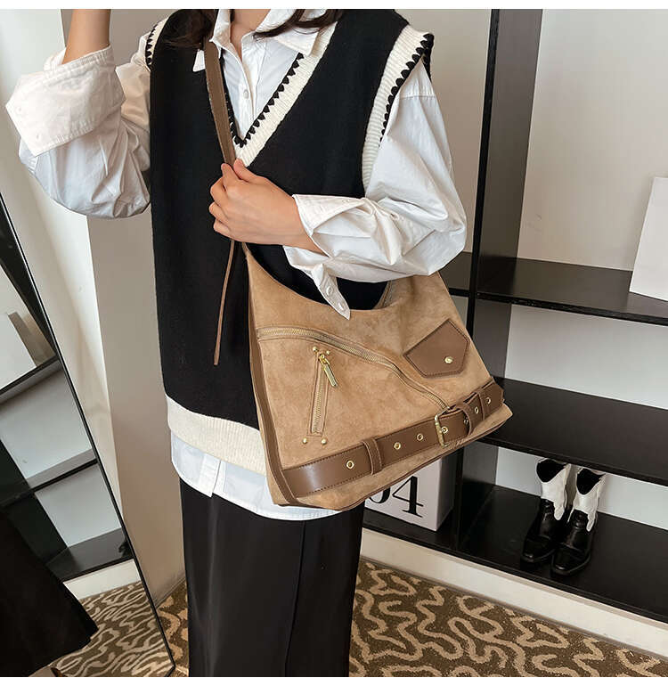 Casual Designer Bags Commuting Large Capacity Suede for Women 2025 New Autumn Winter Versatile Crossbody Single Shoulder Tote Bag