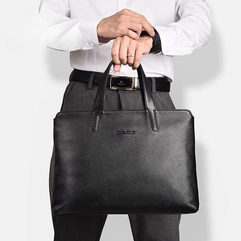 Luxury bag King Briefcase Men s Fashion inch Business Notebook Leather Large Capacity Handbag