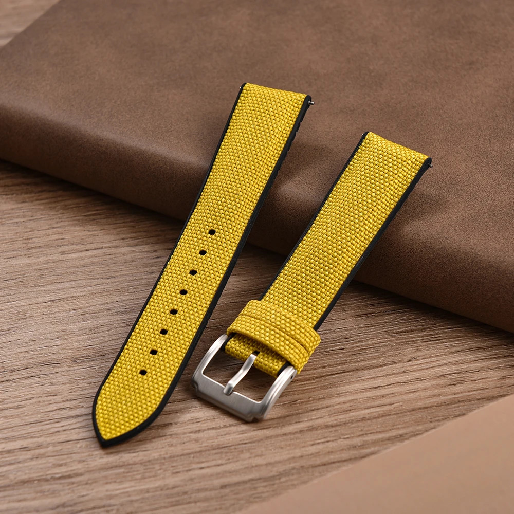 Canvas Silicone Strap 18mm 19mm 20mm 21mm 22mm Waterproof Rubber Quick Release Watch Band Universal Sports Sailcloth Wacth Strap 251016