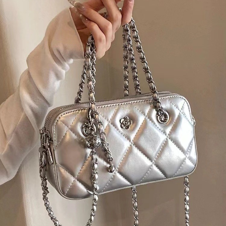 Luxury Brand Designer Bag Quilted Fashion Single Shoulder Crossbody Bag For Women 2024 New Versatile Small Square Bag Internet Celebrity Chain Double 