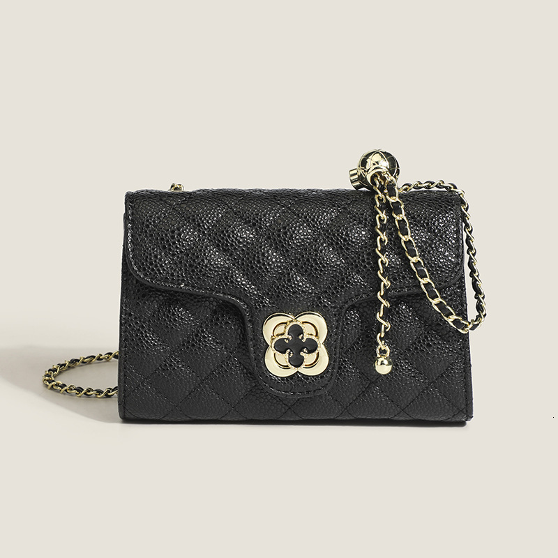 Luxury Brand Designer Bag 2024 New Niche Four-Leaf Clover Gold Ball Style Quilted Chain Bag Versatile Ins Single Shoulder Crossbody Underarm Bag