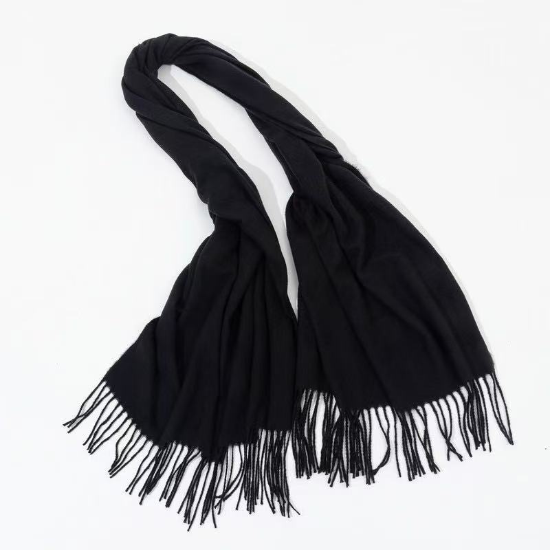Y2088 cotton and linen Korean style solid color scarf for women