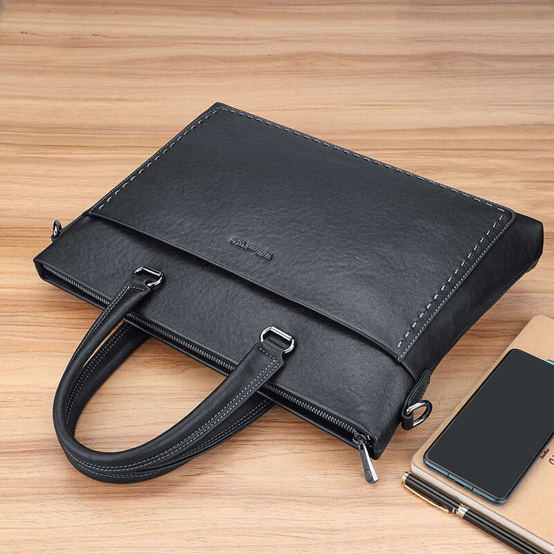 Luxury bag Briefcase Genuine Leather Business Casual Crossbody Cowhide Bag Handbag Men s Style