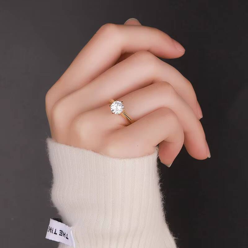 Real 925 Sterling Silver Gemstone Diamond Moissanite Solitaire Rings for Women Engagement Luxury Fine Jewelry