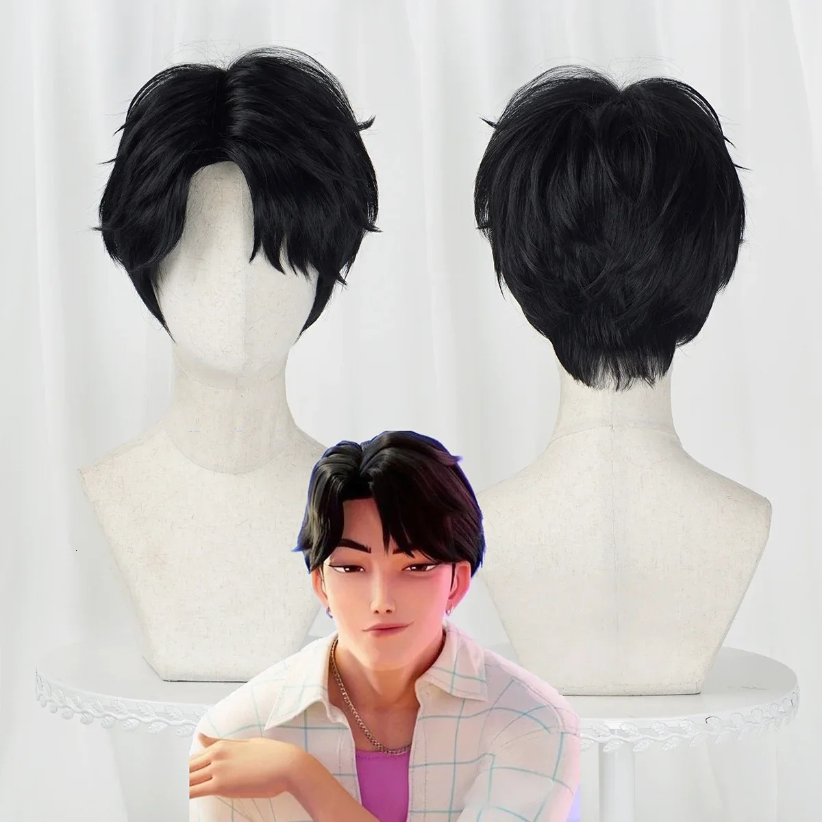 Saja Boys Jinu Baby Abby Mystery Romance Wig Kpop Demon Hunters Mira Rumi Zoey Cosplay Free Wig Cap Halloween Costume Props 251017