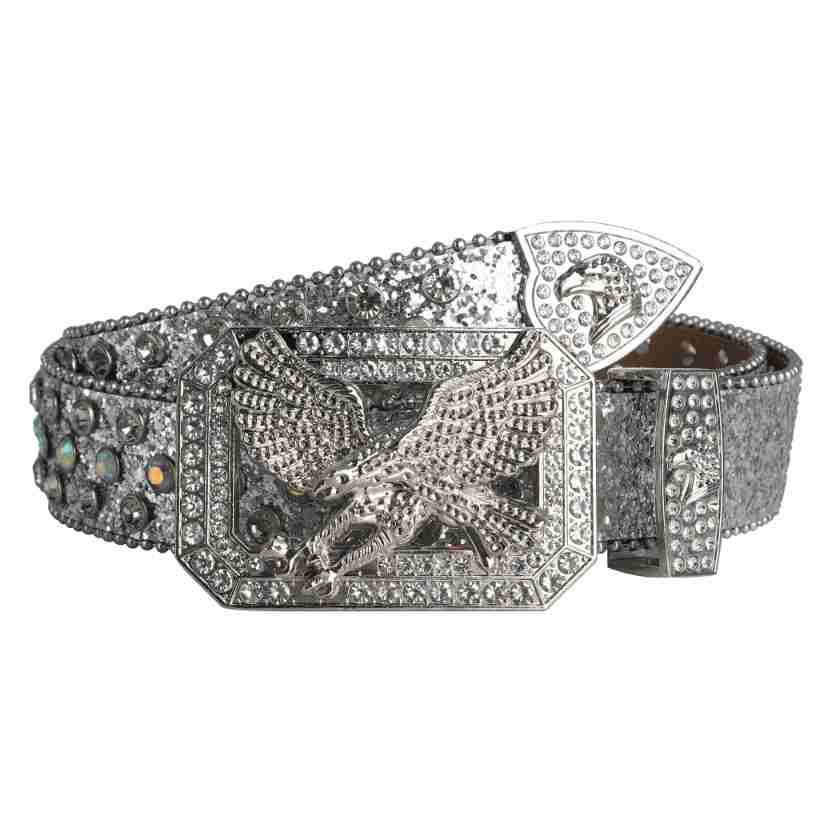 Eagle-Studded Patriotic Leather Belt Durable Buckles & Chic Design