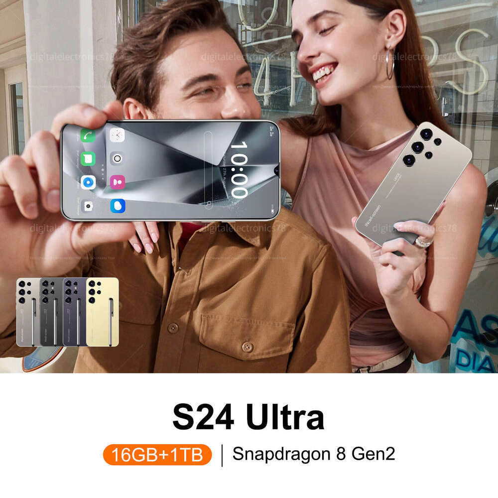 New S24 Ultra Smartphone 6.8inch HD Front 72 million Pixels camera 108million HD rear camera Android14 Face Unlocked mobilephone s25