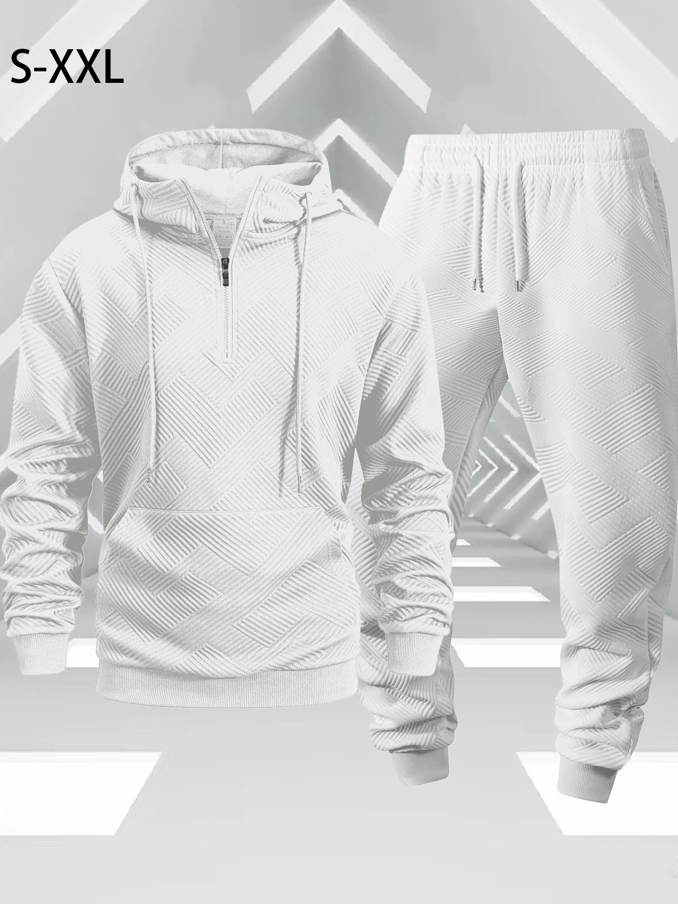 Autumn Outdoor Tracksuit Mens Zippered Hooded Sweatshirt Pants Twopiece Set Solid Color Casual Sportswear Male Warmth Set 251016