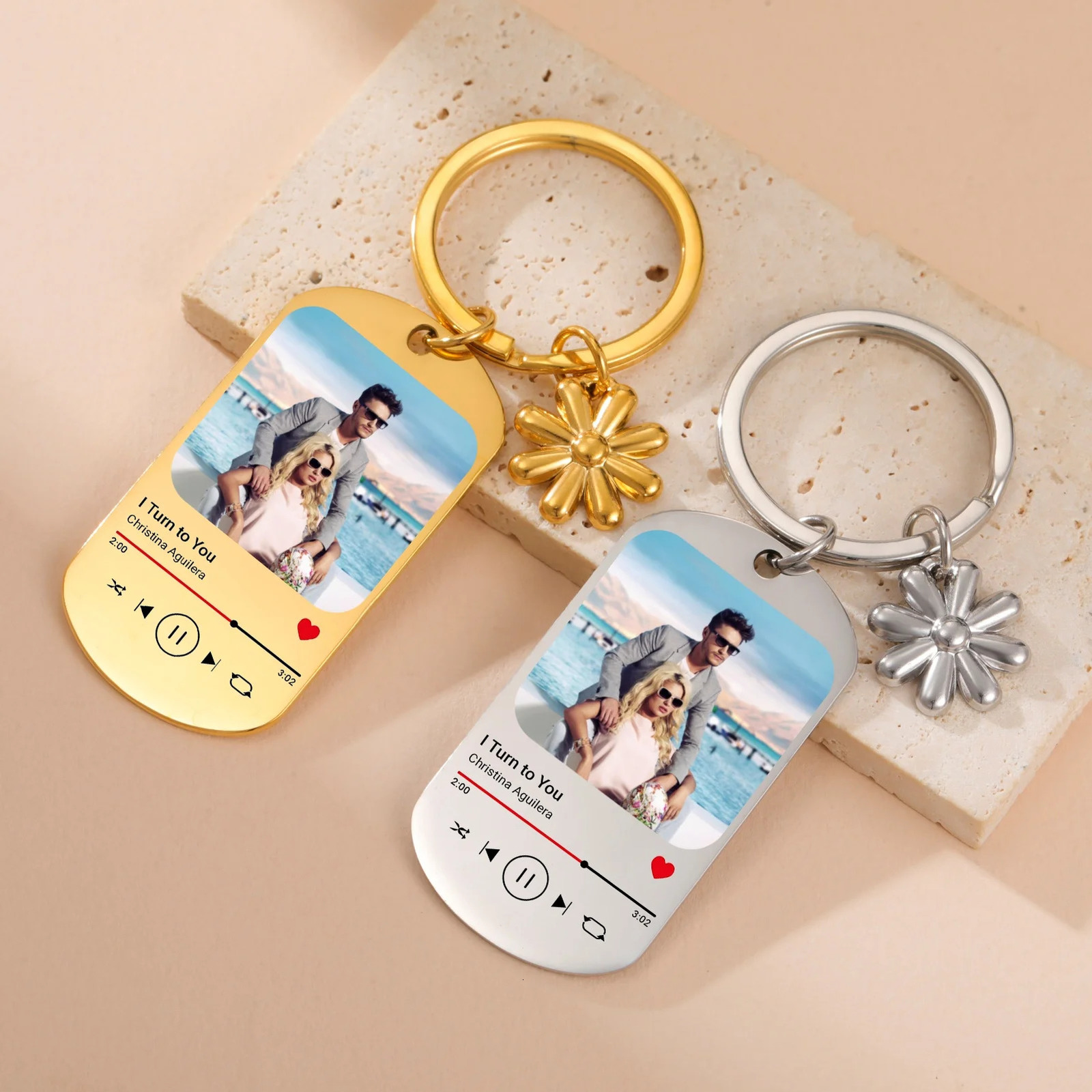 Jeshayuan Custom Picture Keychain Customized Music Song Key Ring Stainless Steel Personalized Po Keychains Gifts for Lover 251008