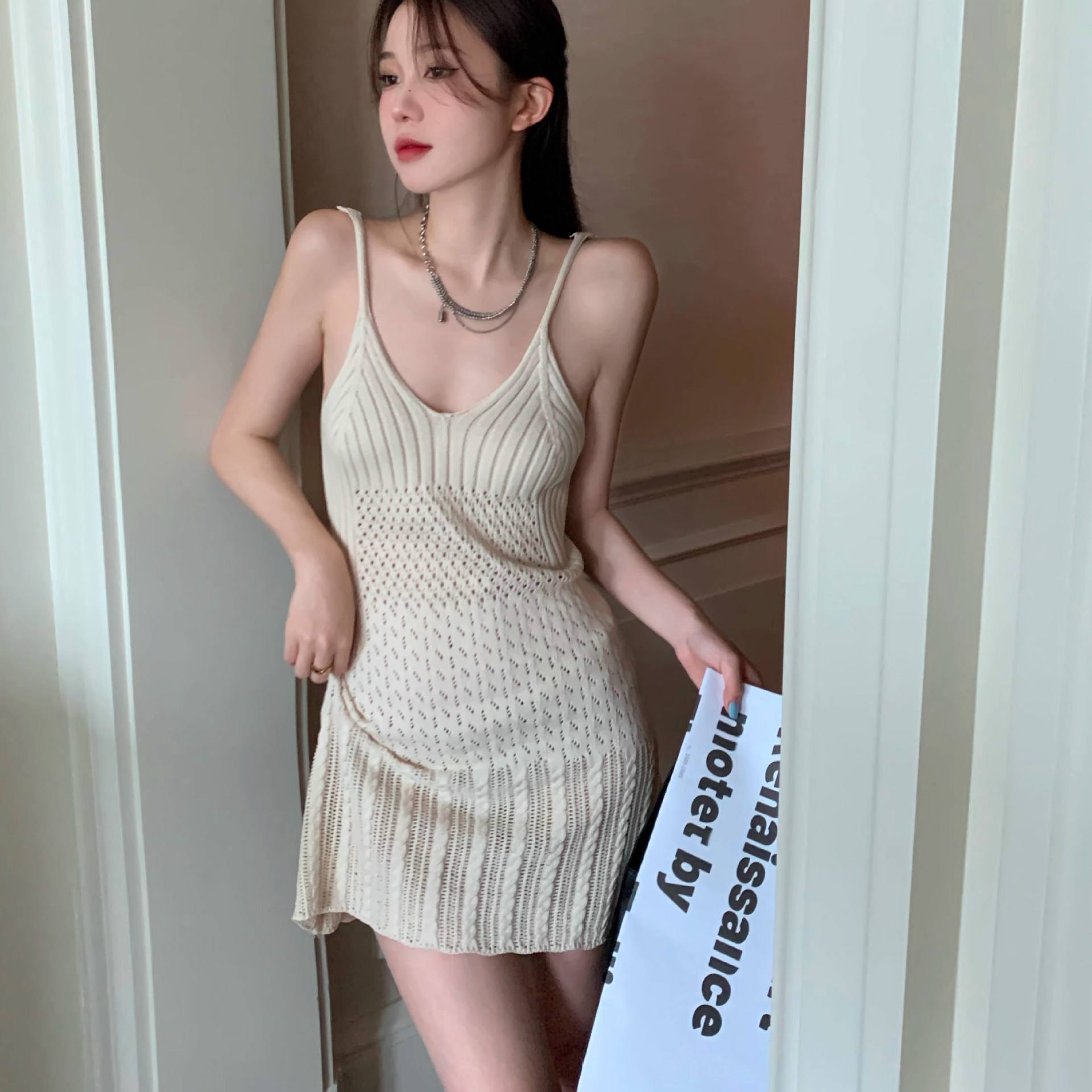 CCX07 suspender dress women's summer hot girl temperament skirt design niche slim skirt