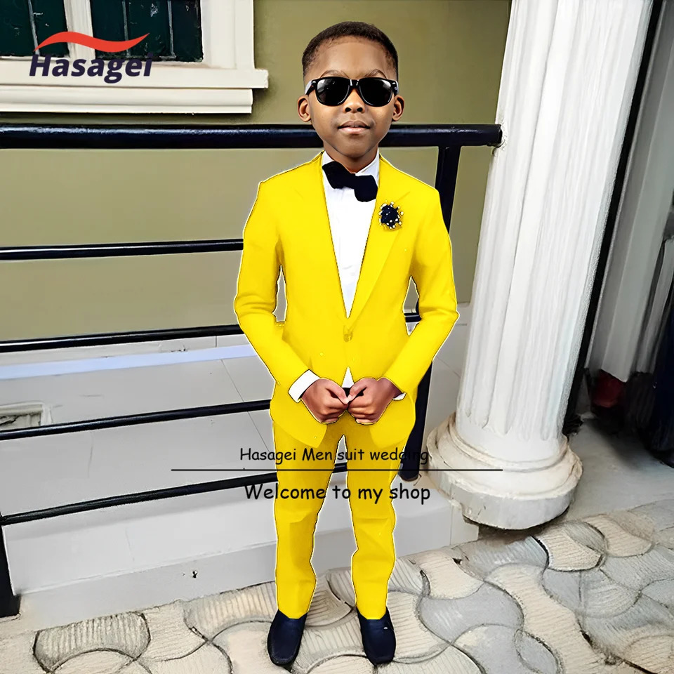 Royal Blue Boy Formal Suits Dinner Tuxedos Little Boy Groomsmen Kids Children for Wedding Party Prom Suit 2 Piece Set 251017