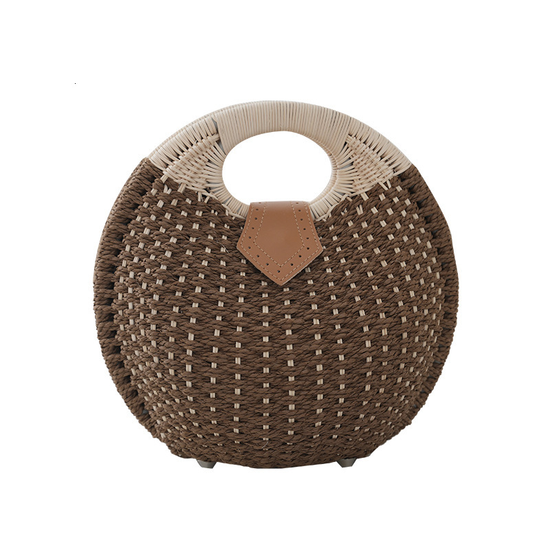 Luxury Brand Designer Bag Summer Simple Handbag For Women Handmade Rattan Beach Straw Bag Versatile Fashion Woven Bag Casual Bag