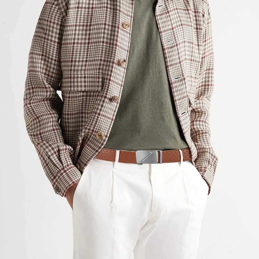 JACNAIP Men Business Belts Leather Waist Strap Male Automatic Buckle Waistband Mens High Quality Girdle Belts for Women Men Gift W251018