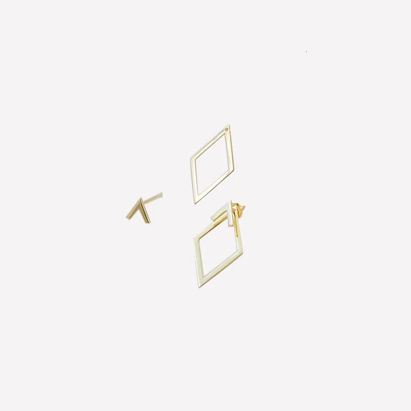 Retro Minimalist Geometric Square Detachable Triangles Stud Earrings for Women Fashion Jewelry Accessories Party Gifts 251013