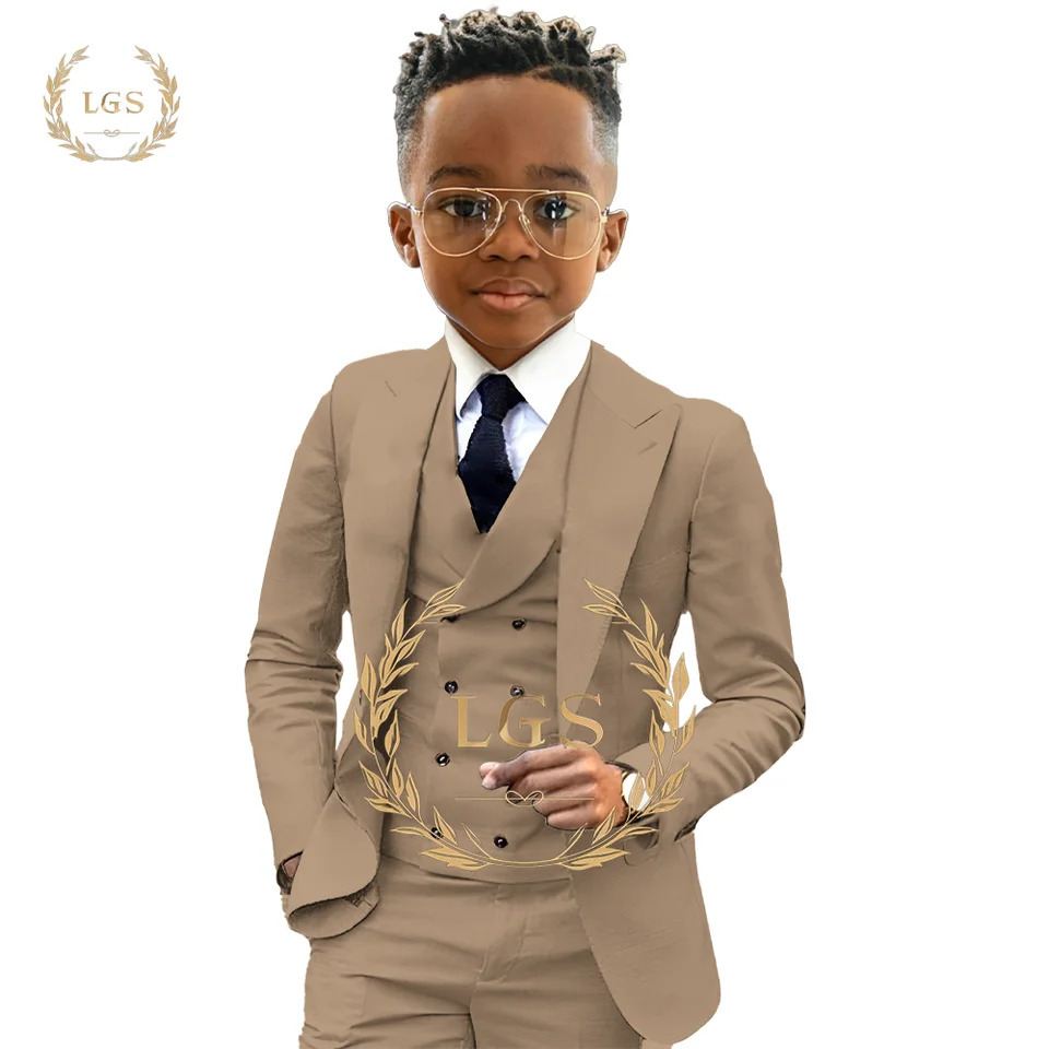 Boys 216 years old blazer trousers and vest 3piece tuxedo wedding party event childrens custom suit 251017