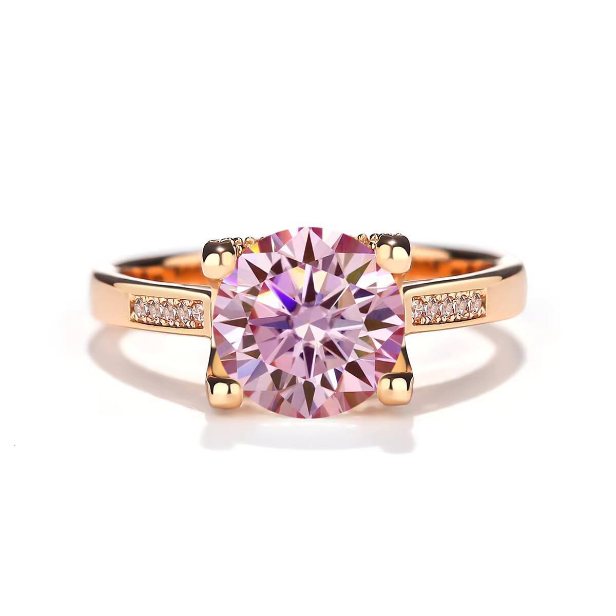 Custom Luxury Wedding Diamond Ring 925 Sterling Sliver 2ct Round Cut Vvs d Color Moissanite Diamond Engagement Ring for Women