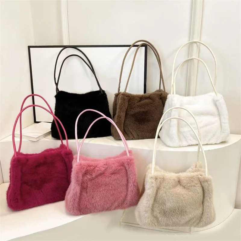 Womens Versatile Plush Crossbody Bag Fashion Korean Edition Casual Shoulder Tote Bag Single Plush Bag Z251018