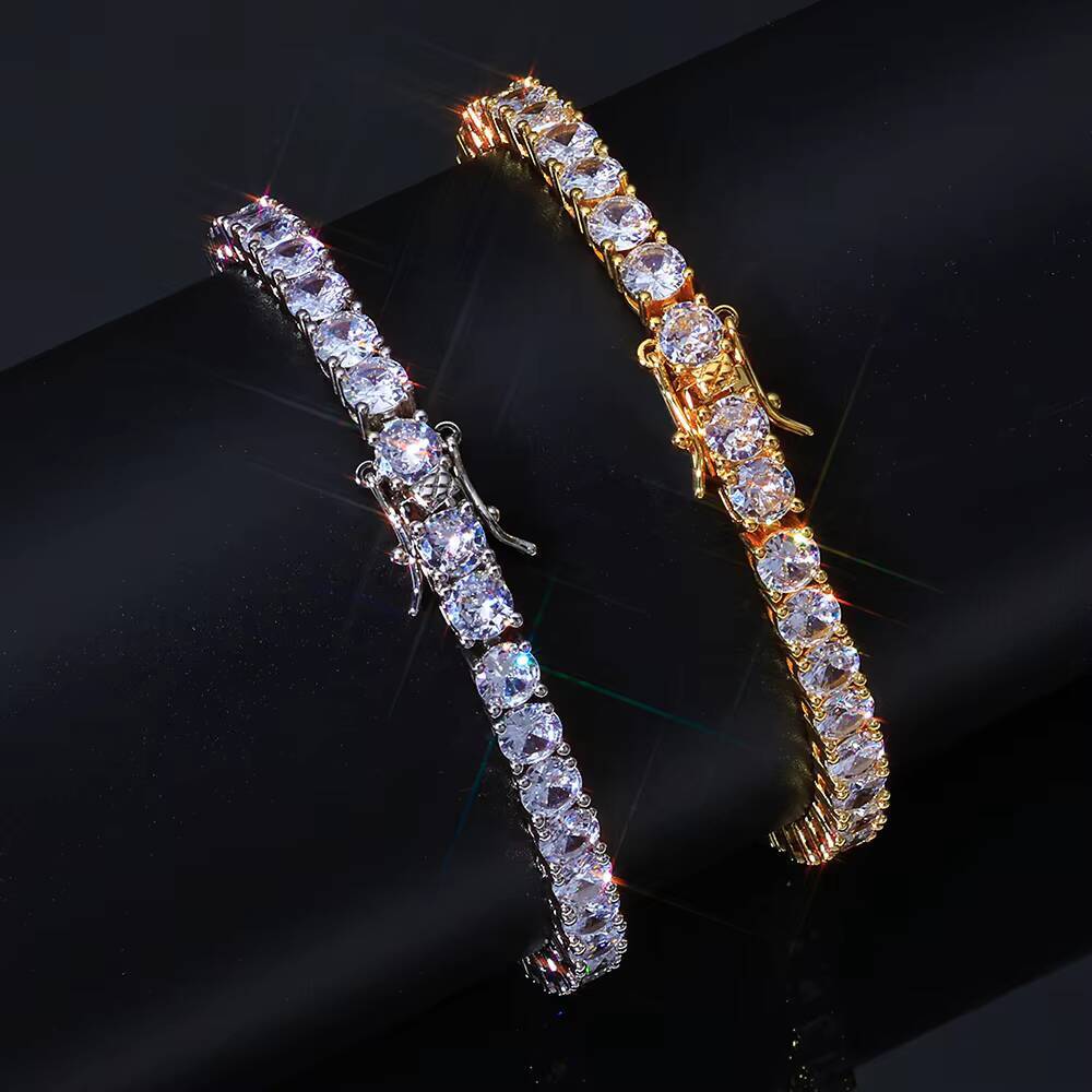 ESKEEM MultiWidth Tennis Chain Bracelet 2345mm 925 Silver VVS Moissanite Iced Out Brilliant Hip Hop Jewelry Bling