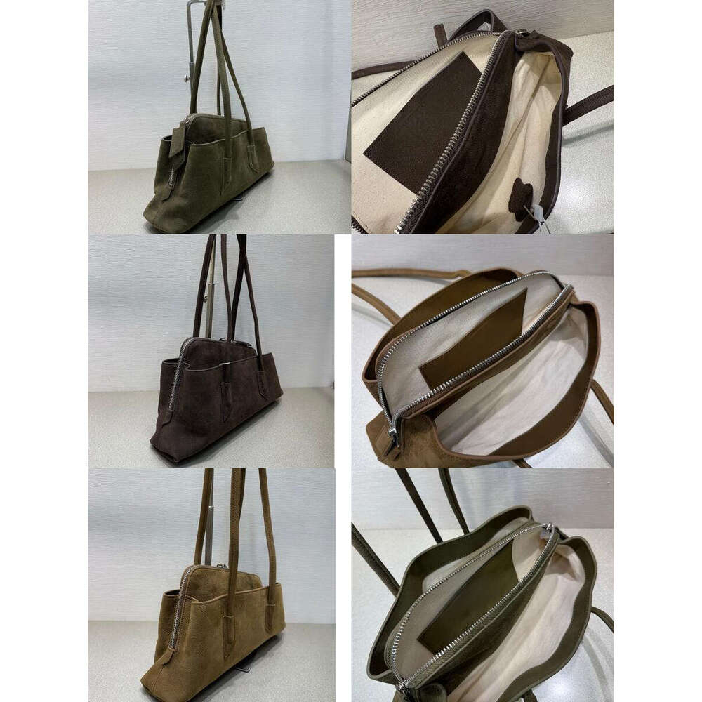 Cowhide velvet shoulder bag Retro Crocodile Pattern Large Capacity Tote Design Women's Pleated Leather Shoulder Female Daily Commuter Bag 2025 Be