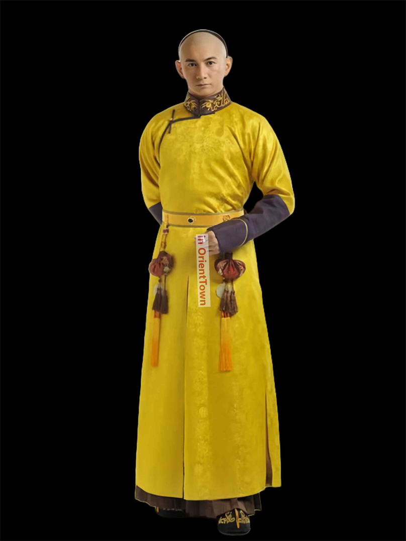 Forbidden City Qing Dynasty AgeBeile Prince Costume Manchu Emperor Robe Photo Studio Royal Family Gown in OrientTown FE044