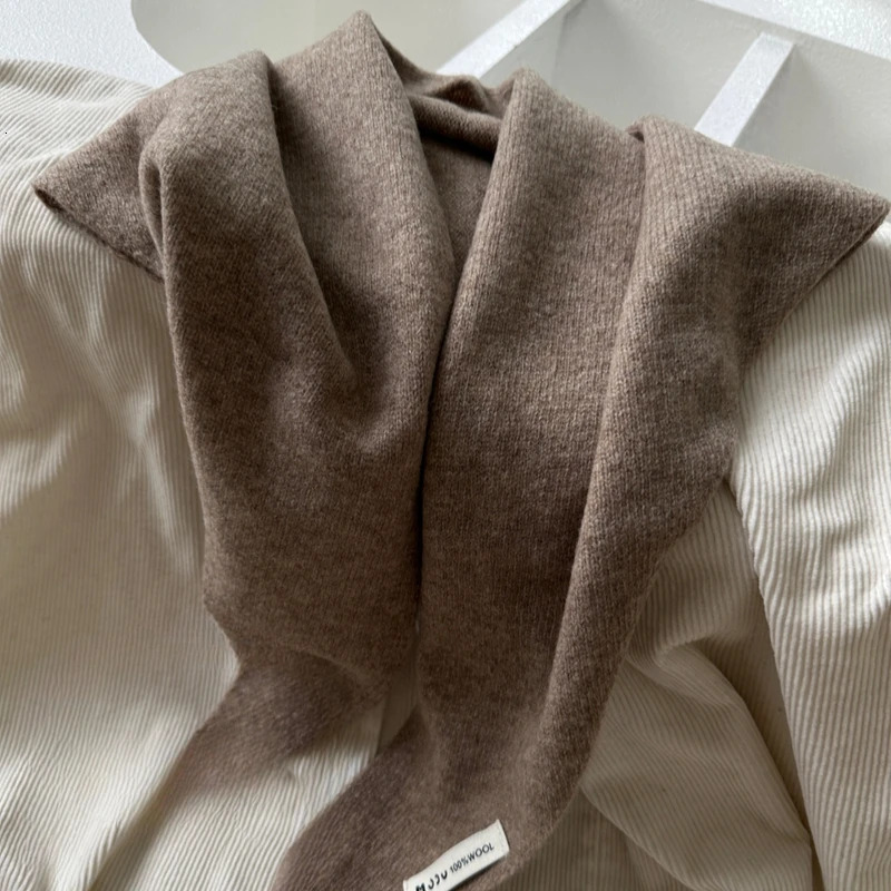 2024 wool cashmere triangle scarf winter warm small Knitted scarf Shoulder shawl Hat scarf 251016