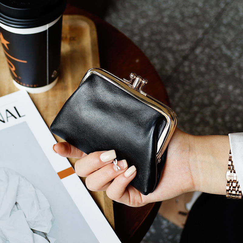 Luxury Brand Designer Bag Top Layer Cowhide Coin Purse For Women With Clip, Genuine Leather Dumpling Bag, Handheld Double Layer Coin Holder, Large Cap