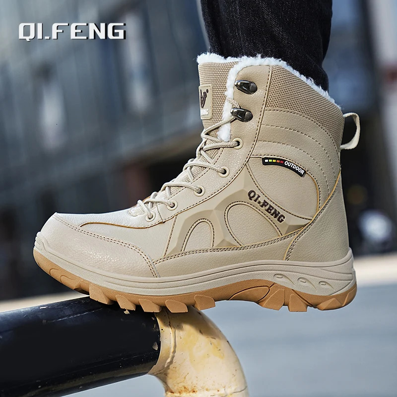 Men Winter Outdoor Hiking Boots Plus Size 47 Snow Boots Men Training Work Boots Waterproof SlipResistant Keep Warm Fashion 251011
