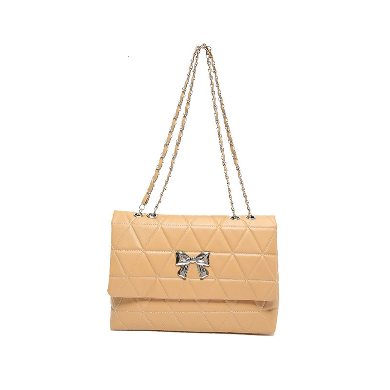 Luxury Brand Designer Bag Quilted Chain Bag For Women, Crossbody Bag, 2024 New Summer Model, Large Capacity, Solid Color, Stylish Shoulder Small Squar