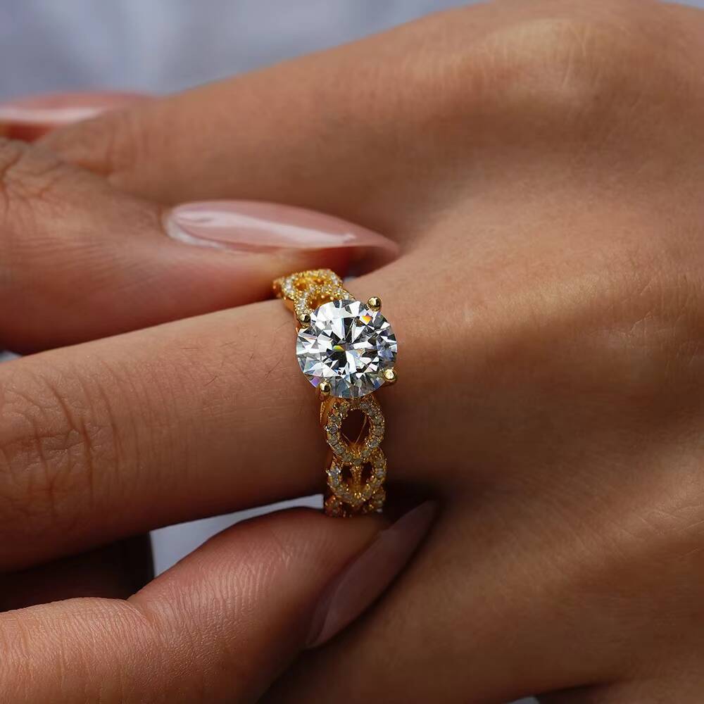 Wholesale 2ct Moissanite Rings Bridal Wedding Ring S925 Silver Jewelry Engagement Moissanite Ring for Accessories