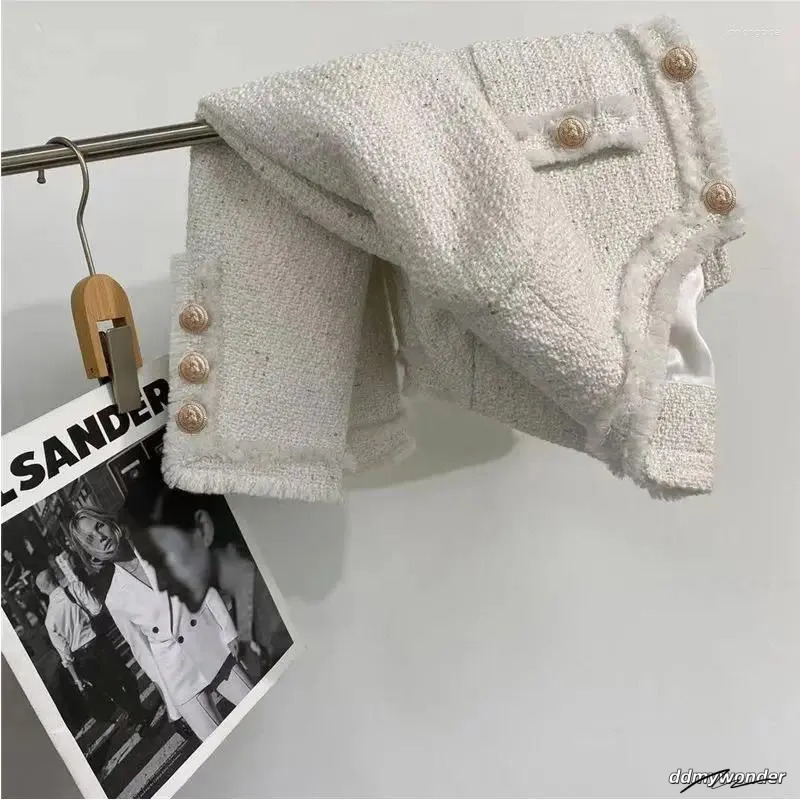 Ladies Jacket: Elegant Women's Short Tweed Coat - French Style, Casual Outerwear, High-Quality Fabric For Daily Use Ddmywonder