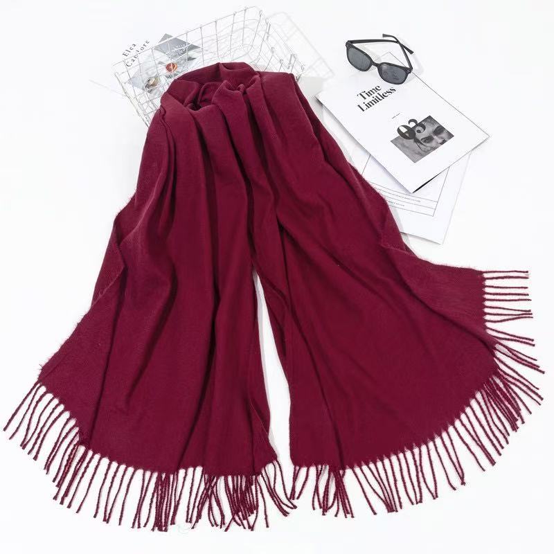 Y2085 cotton and linen Korean style solid color scarf women's summer shawl