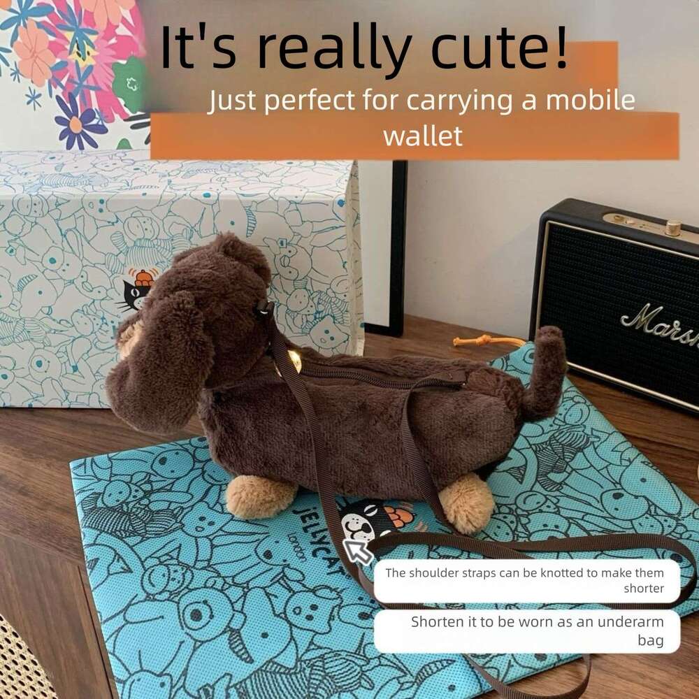 A cute one-piece gift of plush toy dolls dachshunds, an ideal choice children teenagers, a must-have accessory for fun and fashion