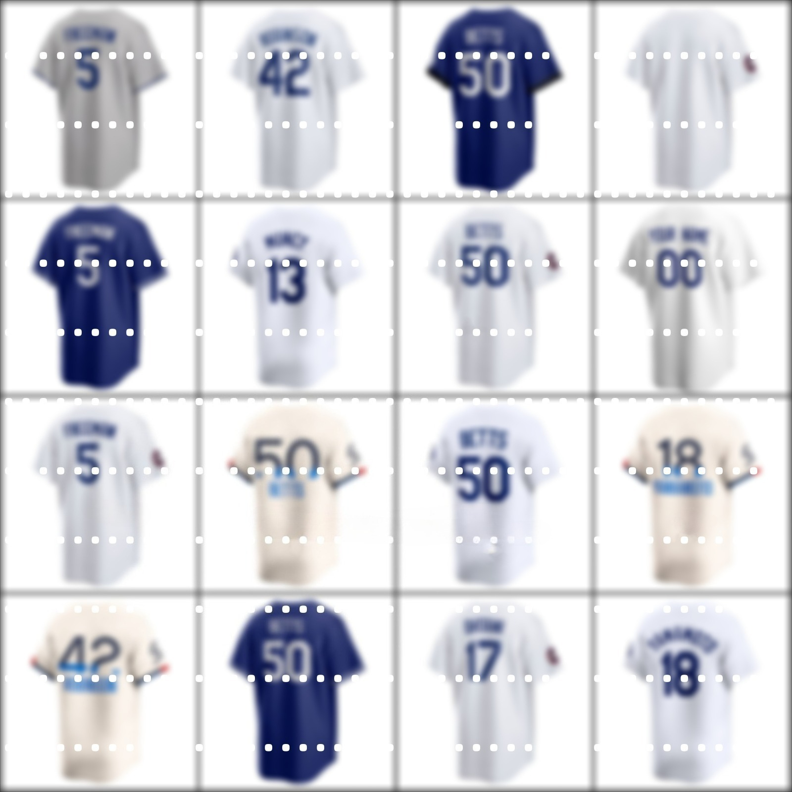 MLB Dodgers Jersey custom Jackie Robinson Fernando Valenzuela Shohei Ohtani Mookie Betts Freddie Freeman Yoshinobu Yamamoto Teoscar Hernandez Enrique Will Smith