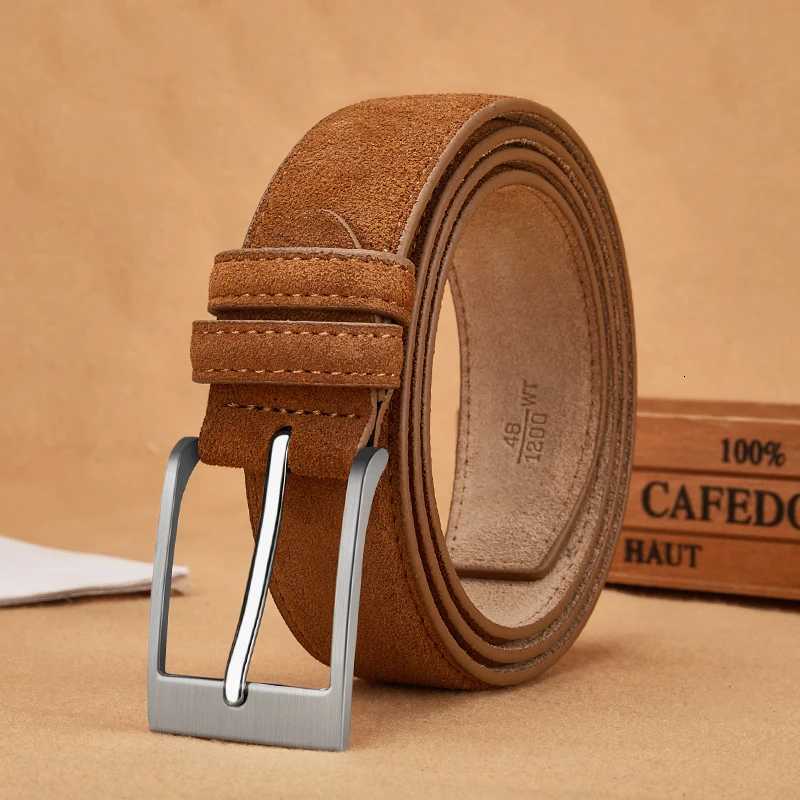 Sude Belts Cow Leather for Man And Lady Plaid Jeans Pin Buckle Luxury High Quality Classic Genuine Leather Sude Belts Cow Leathe W251018