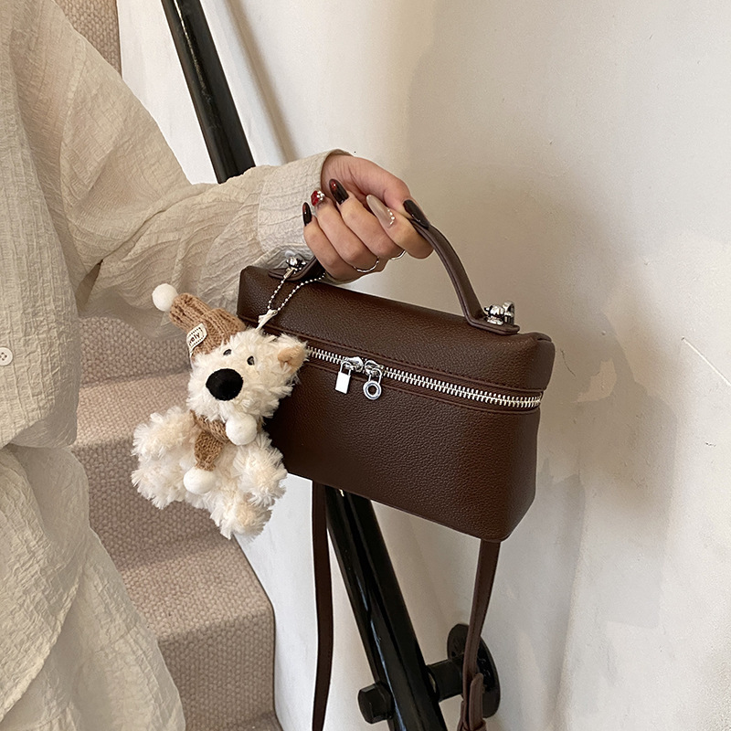 Luxury Brand Designer Bag 2025 Autumn Dopamine Fresh Korean Style Handheld Small Bag Fashionable Simple Lychee Pattern Crossbody Women's Bag