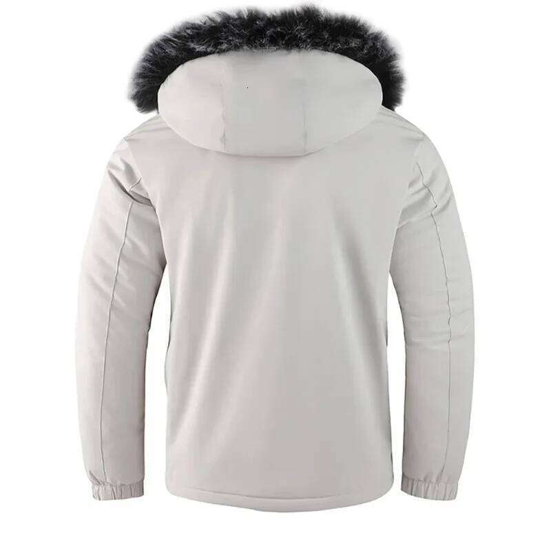 Men's Fall Winter Casual Trend With The Hooded Jacket Windproof Warm Padded Cold Pure Color Simple Cotton Clothing