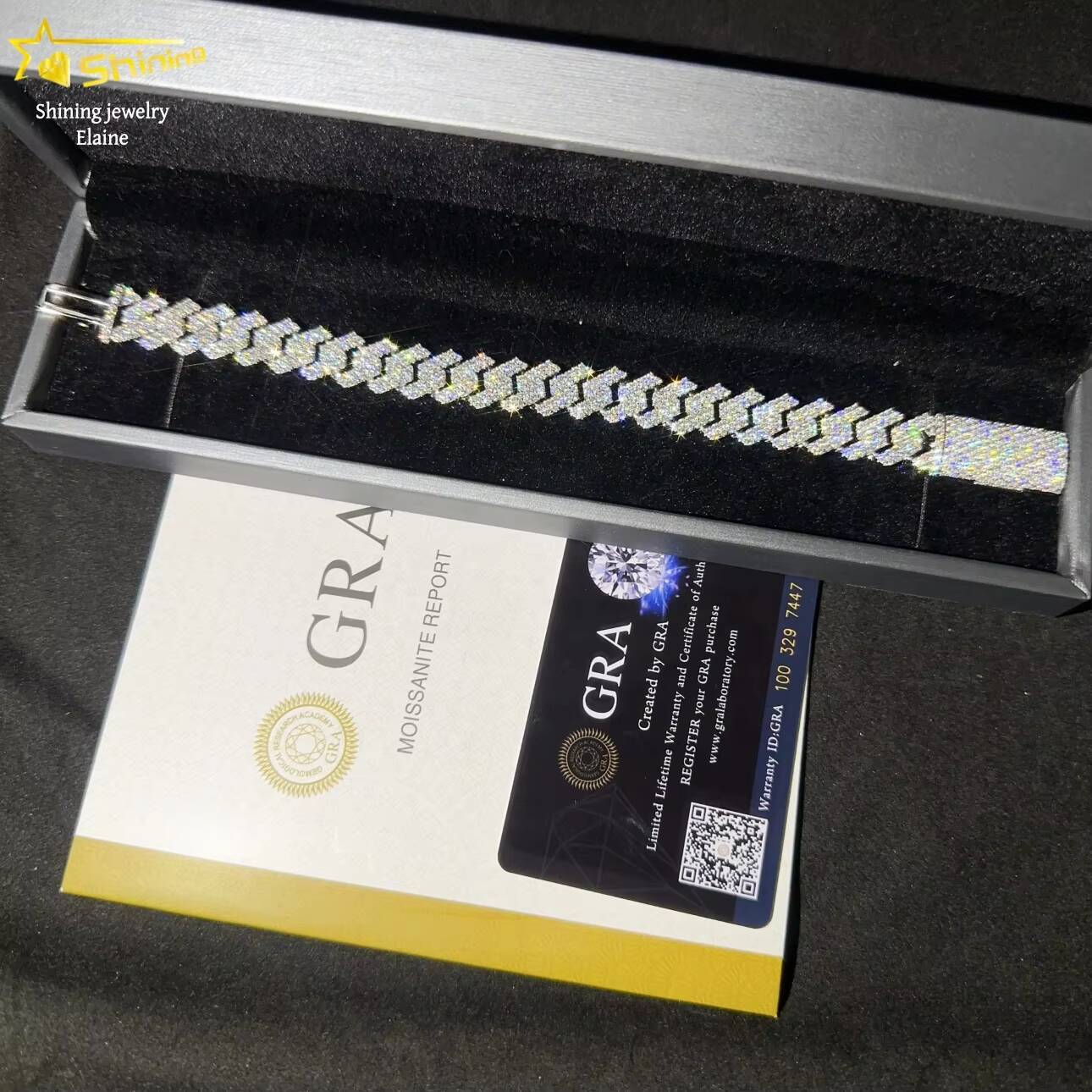 Luxury 13mm Iced Out Hip Hop Sterling Silver 925 D Color VVS Moissanite Diamond Custom Fine Jewelry Cuban Link Chain Bracelet