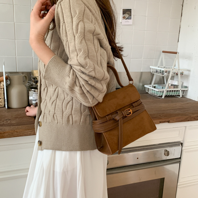 Luxury Brand Designer Bag Suede Suede Handbag Women's 2025 New Light Luxury Niche High-End Fashion Versatile Crossbody Bag