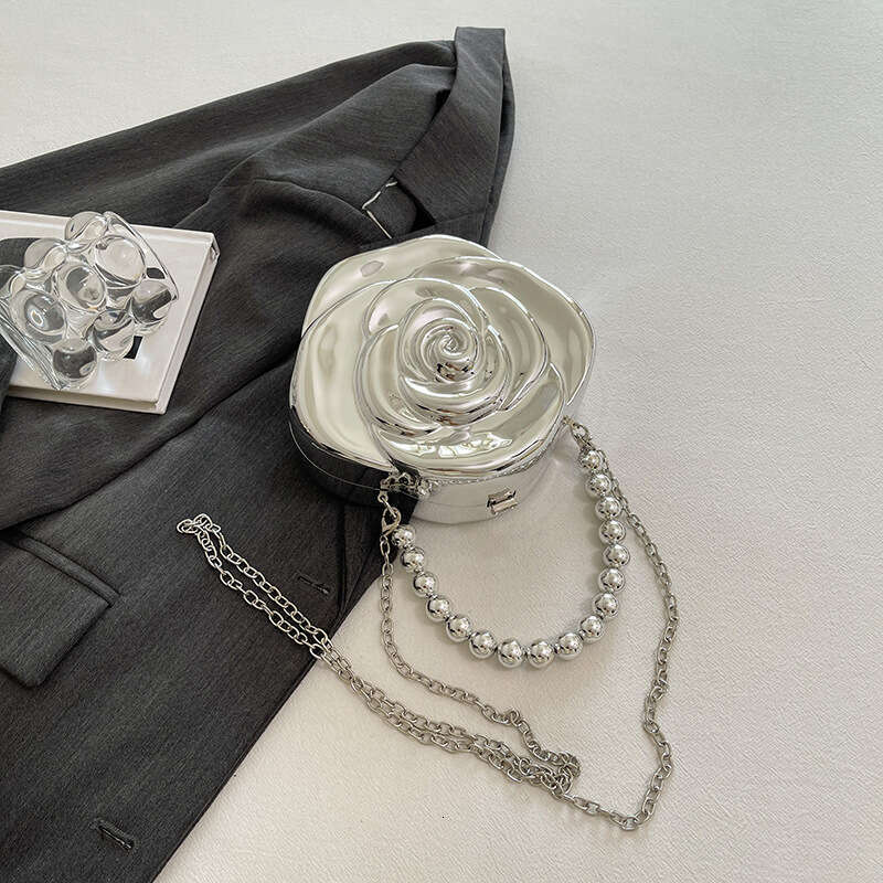 Designer Bag Luxury Bag Carefully Selected Fashionable Rose Flower Acrylic Hot-Selling High-End Feel Coin Shoulder Bag Purse Lipstick Crossbody Handhe