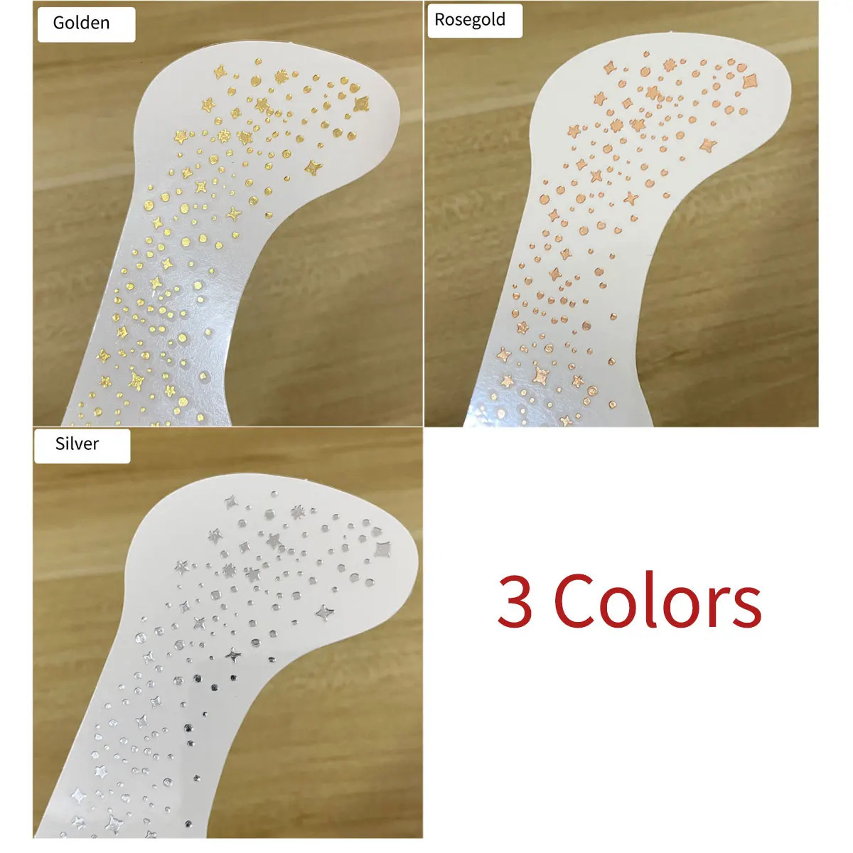 6pcs Silver Glitter Fake Freckle Tattoo Stickers for Face Makeup Waterproof Gold Temporary Tattoos for Women Holiday Music Party 251015