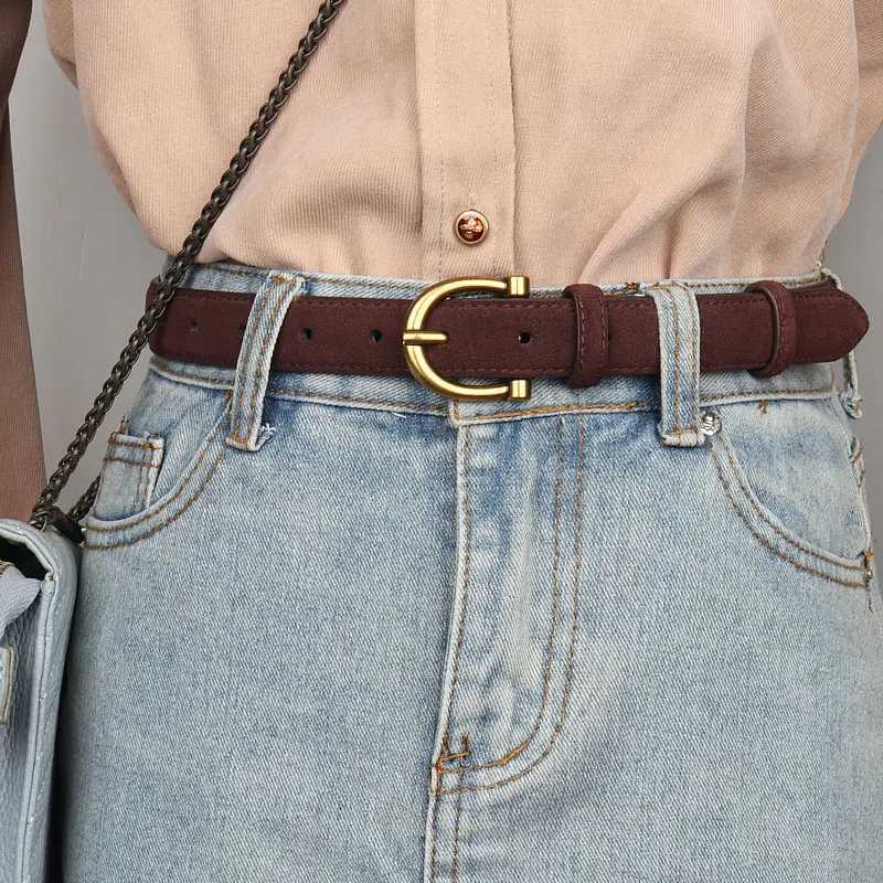 Gifts Luxury Design Suede Leather Belt Trendy Casual Business Waist Strap Versatile Pin Buckle Waistband W251018
