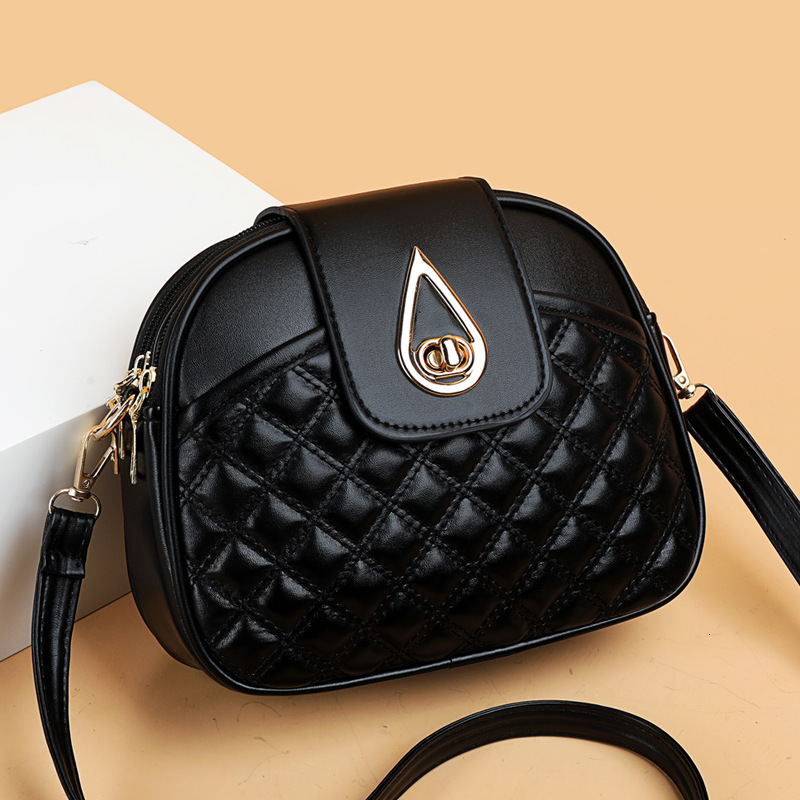 Luxury Brand Designer Bag 2025 New Trendy Spring And Autumn Fashion Versatile Light Luxury Quilted Three-Layer Single Shoulder Crossbody Small Round B