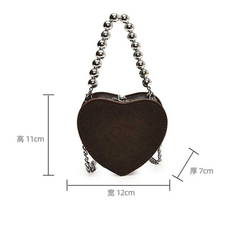 Heartshape Crossbody Shoulder Bags For Women Lipstick Bag PU Leather Mini Clutch Coin Purse Heart Niche Messenger Bags Z251018