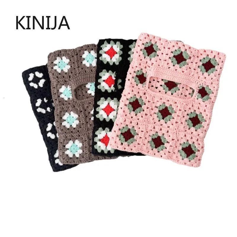 Colorful Handmade Beanie Hat Full Face Cover Mask Hat Balaclava Hat Y2K Harajuku Punk Gothic Knitted Cap Winter Women Men Cold 251014