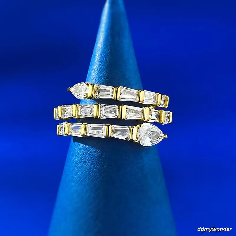 Sterling Sier Engagement Rings Pear Cut Moissanite Dia - Elegant Bridal Band For Women, Promise Ring Ddmywonder