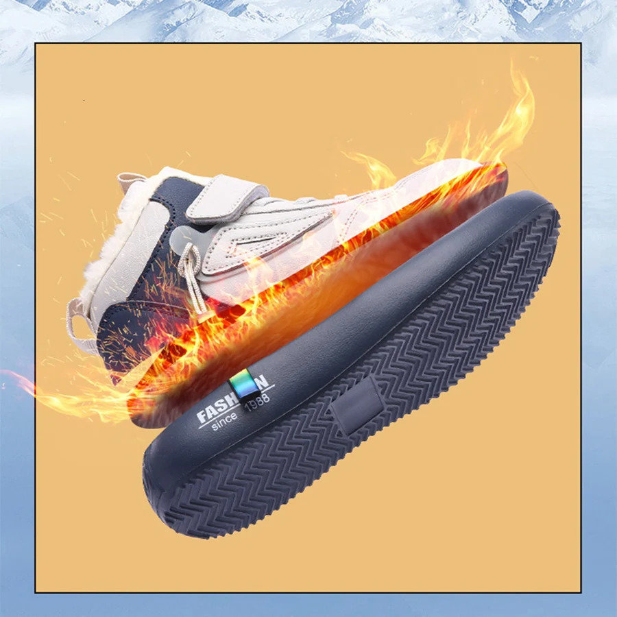 Winter Children Shoes PU Leather Waterproof Sports Shoes Kids Snow Boots Girls Boys Warm Plush Fashion Sneakers 251014