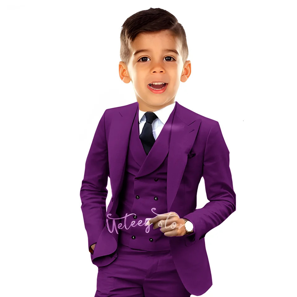 Boys Suit Orange Wedding Attire Tuxedo Party Ceremony Dress Suit for Kids Formal Custom Blazer 3 Piece Set 251017