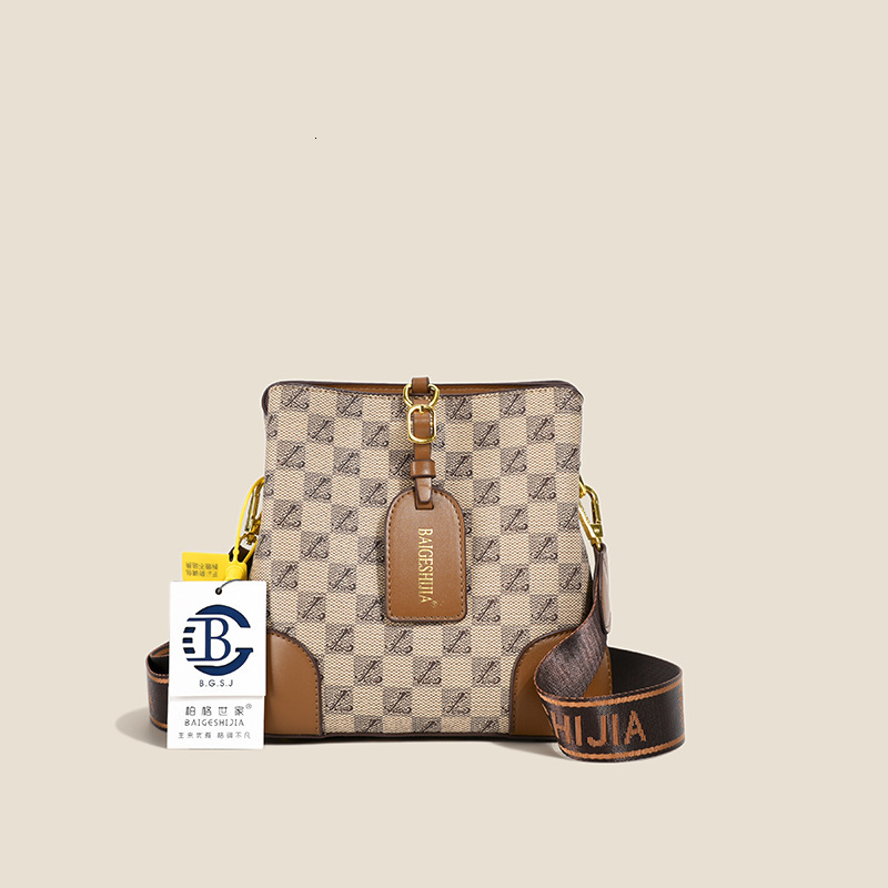 Luxury Brand Designer Bag Large Capacity Genuine Leather Texture Bag New Live PU Bucket Bag Crossbody Shoulder Bag Women's Bag Stitched